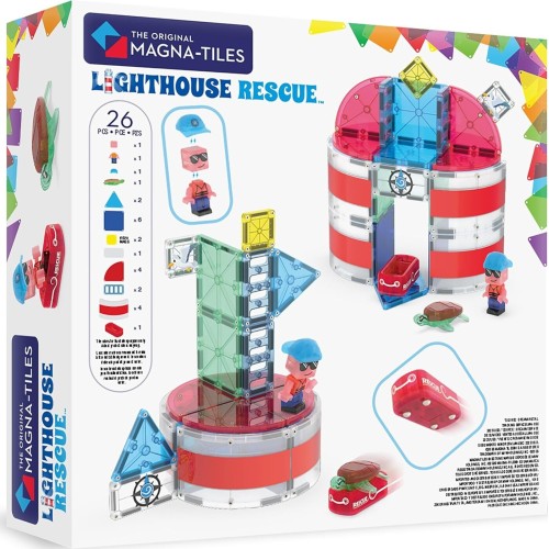 magna tiles Magna-tiles lighthouse rescue 26 τεμάχια – μαγνητικά πλακίδια stem 262025LR 850025176828