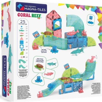 magna tiles Magna-tiles Coral Reef 25-piece Magnetic Construction Set, The Original Mag 262025CR 850025176811