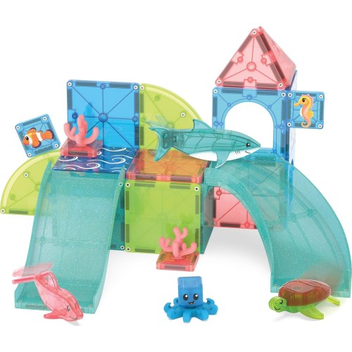magna tiles Magna-tiles Coral Reef 25-piece Magnetic Construction Set, The Original Mag 262025CR 850025176811