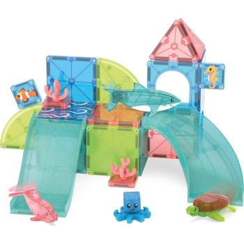 magna tiles Magna-tiles Coral Reef 25-piece Magnetic Construction Set, The Original Mag 262025CR 850025176811
