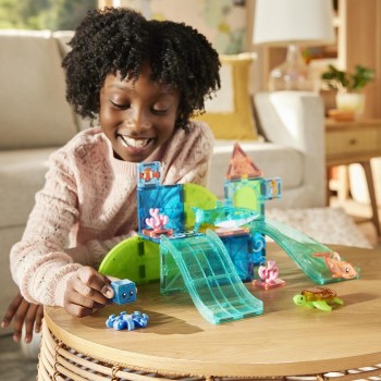 magna tiles Magna-tiles Coral Reef 25-piece Magnetic Construction Set, The Original Mag 262025CR 850025176811