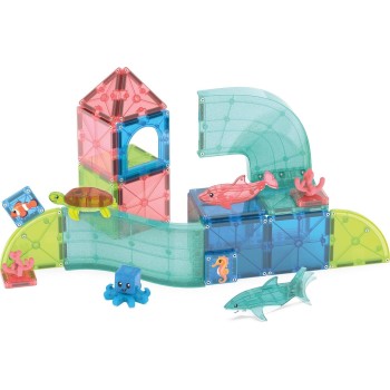magna tiles Magna-tiles Coral Reef 25-piece Magnetic Construction Set, The Original Mag 262025CR 850025176811