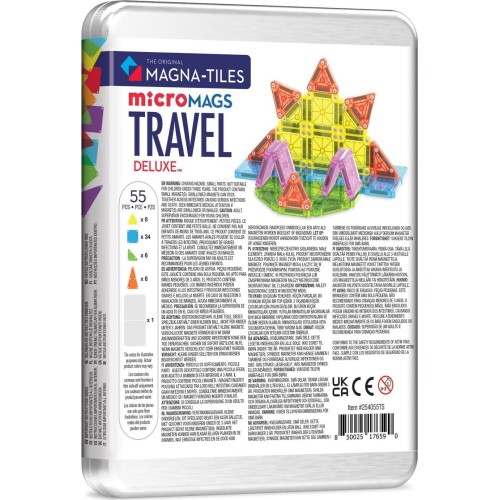 magna tiles Magna-tiles Micromags Travel Set Deluxe 55-piece Magnetic Construction Set, 254055TSCDU 850025176590