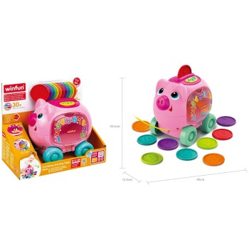 Winfun Pull Along Counting Piggy Bank 403313 5204275033137