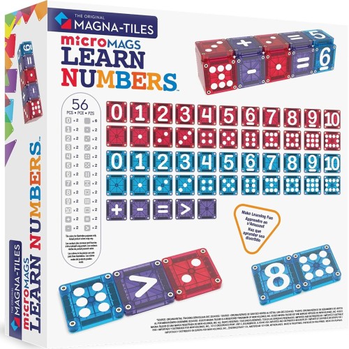 magna tiles Magna-tiles Micromags Learn Numbers 56-piece Magnetic Construction Set, The 254055LN 850025176620