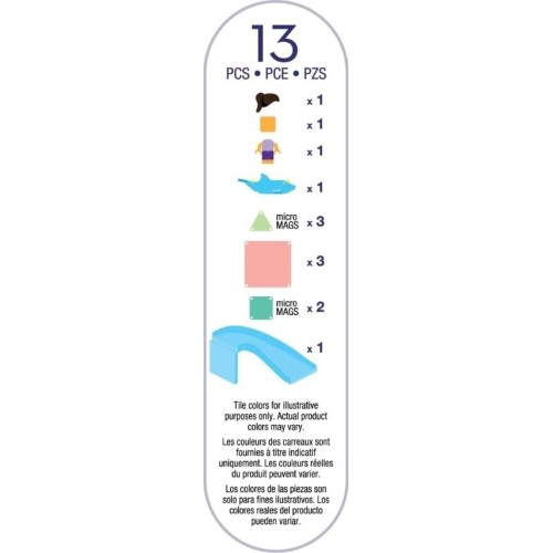 magna tiles Magna-tiles dolphin bay 13 τεμάχια – μαγνητικά πλακίδια stem με δελφίνι 262013DB 850025176804