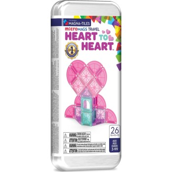 magna tiles Magna-tiles Micromags 26-piece Heart to Heart Travel Set, The Original Magn 264026HH 850025176682