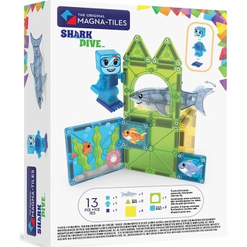 magna tiles Magna-tiles shark dive 13 τεμάχια – μαγνητικά πλακίδια stem με καρχαρία 262013SD 850025176798