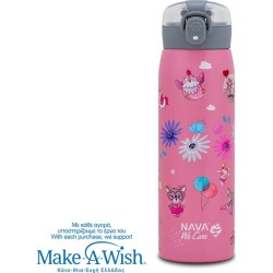nava Hot Stainless Steel Bottle "We Care", Pinky Girly 500ml 10-110-014 5205746014808