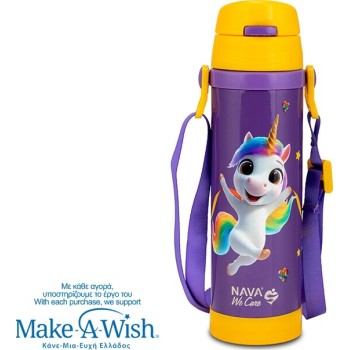 nava Pagouri Thermos Stainless Steel "We Care", Purple Unicorn 500ml 10-001-023 5205746014303