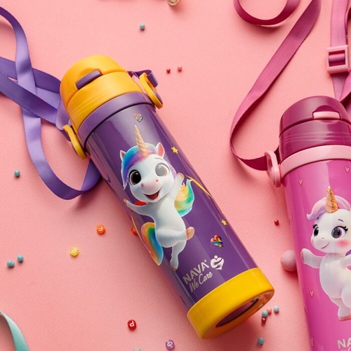 nava Pagouri Thermos Stainless Steel "We Care", Purple Unicorn 500ml 10-001-023 5205746014303
