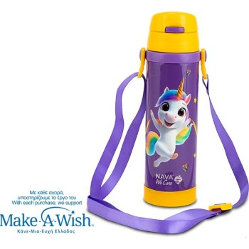 nava Pagouri Thermos Stainless Steel "We Care", Purple Unicorn 500ml 10-001-023 5205746014303