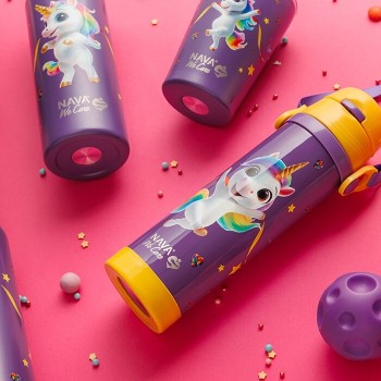 nava Pagouri Thermos Stainless Steel "We Care", Purple Unicorn 500ml 10-001-023 5205746014303