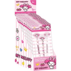 Diakakis imports pencil With eraser topper 3 shapes in blister my melody 000490291 5205698813078