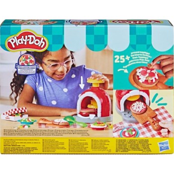 Hasbro Play-doh Stamp and Spin Pizza Playset, 8 Accessories and 5 Colours, Kids Pl G2921 5010996392633