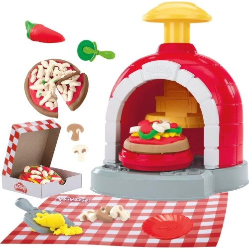 Hasbro Play-doh Stamp and Spin Pizza Playset, 8 Accessories and 5 Colours, Kids Pl G2921 5010996392633