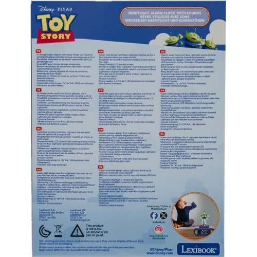 Lexibook, Buzz Lightyear Nightlight Alarm Clock, Rl800ts | Sounds and Melod 25.RL800TS 3380743119649