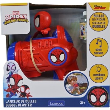 Spiderman Lexibook, Spidey Electronic Bubble Launcher, Prb30sp | 3D Figure, Light And 25.PRB30SP 3380743120379