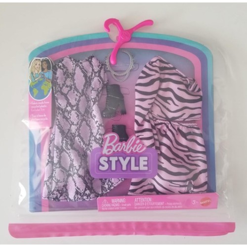 Mattel Barbie Fashions 2-pack Clothing Set, 2 Outfits for Barbie Doll With Dress, Skirt, Top, & Accessories Gwc32 / JJN92 194735
