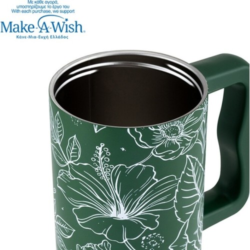 nava Thermo Tumbler Stainless Steel With Plastic Straw "We Care", Sketch Floral 900ml 10-016-204 5205746016680