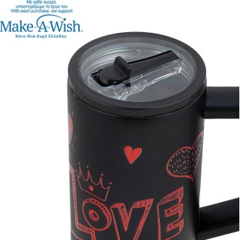 nava Thermo Tumbler Stainless Steel With Plastic Straw "We Care", Love 900ml 10-016-245 5205746016741