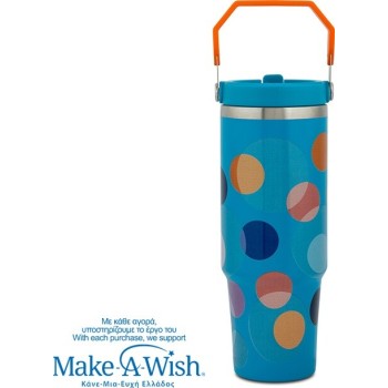 nava Θερμός Tumbler Ανοξείδωτο με Καλαμάκι "We Care", Color Dots 900ml 10-016-264 5205746016260