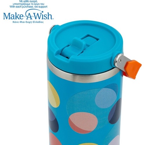 nava Θερμός Tumbler Ανοξείδωτο με Καλαμάκι "We Care", Color Dots 900ml 10-016-264 5205746016260