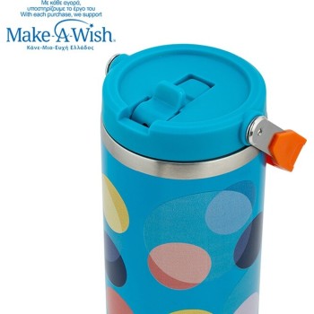 nava Θερμός Tumbler Ανοξείδωτο με Καλαμάκι "We Care", Color Dots 900ml 10-016-264 5205746016260