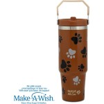 nava Θερμός Tumbler Ανοξείδωτο με Καλαμάκι "We Care", Paw Prints 900ml 10-016-224 5205746016208
