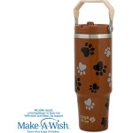 nava Θερμός Tumbler Ανοξείδωτο με Καλαμάκι "We Care", Paw Prints 900ml 10-016-224 5205746016208