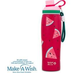 nava Hot Stainless Steel Bottle With Mouth "We Care", Watermelon 650ml 10-110-071 5205746015034