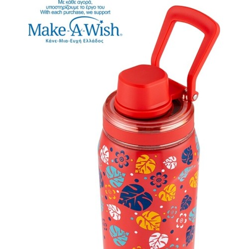 nava Θερμός Μπουκάλι Ανοξείδωτο με Στόμιο "We Care", Aloha 500ml 10-016-162 5205746016444
