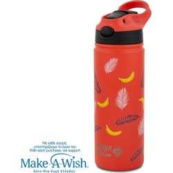 nava Hot Stainless Steel Bottle With Straw "We Care", Palm Banana 500ml 10-016-292 5205746016024