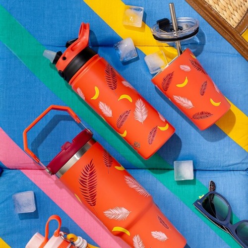 nava Hot Stainless Steel Bottle With Straw "We Care", Palm Banana 500ml 10-016-292 5205746016024