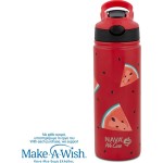 nava Hot Stainless Steel Bottle With Straw "We Care", Watermelon 500ml  10-016-302 5205746016055