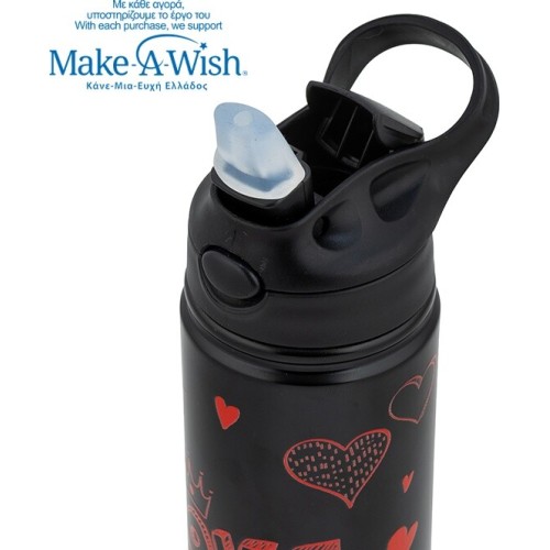 nava Hot Stainless Steel Bottle With Straw "We Care", Love 500ml 10-016-243 5205746015904