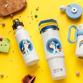nava Θερμός Μπουκάλι Ανοξείδωτο "We Care", White Unicorn 500ml 10-016-144 5205746015362
