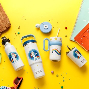 nava Θερμός Μπουκάλι Ανοξείδωτο "We Care", White Unicorn 500ml 10-016-144 5205746015362