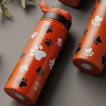 nava Hot Stainless Steel Bottle With Straw "We Care", Paw Prints 500ml 10-016-223 5205746015874