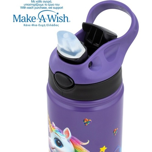 nava Thermos Stainless Steel Bottle With Straw "We Care", Purple Unicorn 500ml 10-016-139 5205746015843
