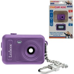 lexibook, keychain miniature digital camera, built-in  memory, photos and videos, ultra-compact, easy to carry, purple, djkc76pk