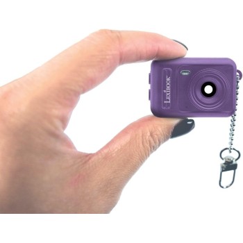 lexibook, keychain miniature digital camera, built-in  memory, photos and videos, ultra-compact, easy to carry, purple, djkc76pk