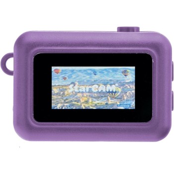 lexibook, keychain miniature digital camera, built-in  memory, photos and videos, ultra-compact, easy to carry, purple, djkc76pk