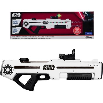 lexibook, star wars, rechargeable electronic water blaster,  and sound effects, 680 ml tank, range up to 10 m, 3 modes, green do