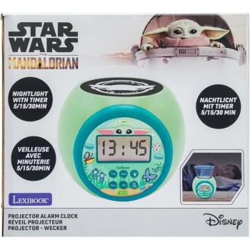 Lexibook, Magnificent Star Wars Projector Clock With  Light Timer, Multicolor Projection On The Ceiling, Backlit Lcd Screen, Sno