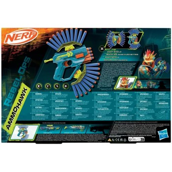 Hasbro Nerf Rebel Ops Ammohawk, Blaster With 20 Nerf Elite Foam Darts and 2 Dart Shields, Gifts, Toys for Kids, Ages 8 and Above