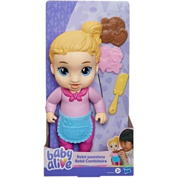 Hasbro Baby Alive Baby Baker, Yellow Hair Doll With Imaginary Food Accessories, 26.5 cm Tall Toys for Girls and Boys Ages 3 Year