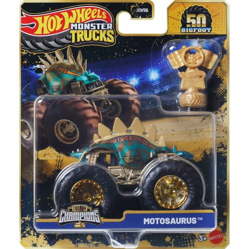 Mattel Hot Wheels Monster Trucks Trophy Champions Premium Die-Cast 1:64 Scale & Trophy (Styles May Vary) JDV96 194735289424