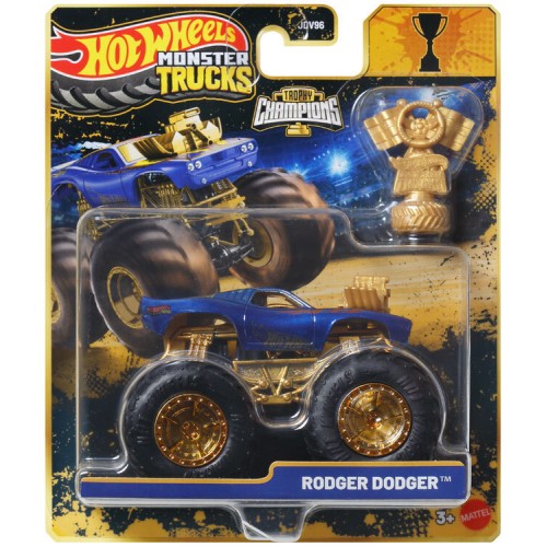 Mattel Hot Wheels Monster Trucks Trophy Champions Premium Die-Cast 1:64 Scale & Trophy (Styles May Vary) JDV96 194735289424