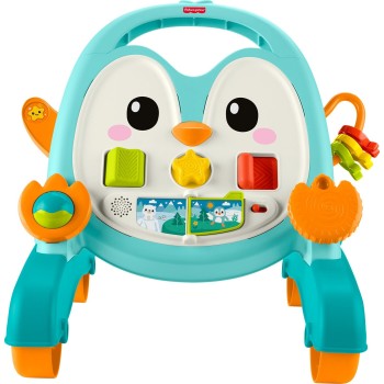 Mattel Fisher-price 2-in-1 Musical Penguin Activity Walker, Baby to Toddler Push Along Toy JHF74 194735330393